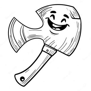 Cartoon Axe With Smiling Face Coloring Page 65084-52171