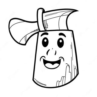 Cartoon Axe With Smiling Face Coloring Page 65084-52172