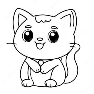 Cute Kawaii Chibi Cat Coloring Page 65104-52178