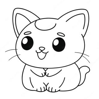 Cute Kawaii Chibi Cat Coloring Page 65104-52179