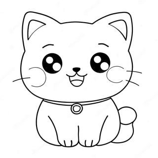 Cute Kawaii Chibi Cat Coloring Page 65104-52180