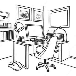 Creative Office Workspace Coloring Page 65144-52210