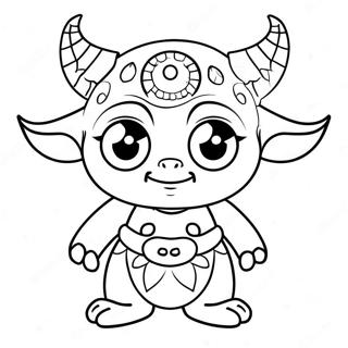 Cute Oni With Big Eyes Coloring Page 65154-52224