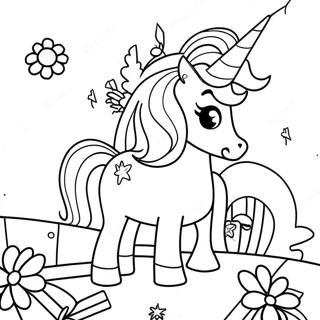 Lisa Frank Christmas Unicorn Coloring Page 65163-52235