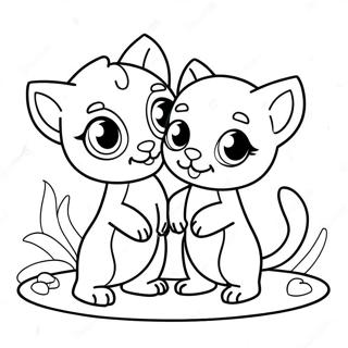 Cute Lps Pets Playing Together Coloring Page 6517-5309