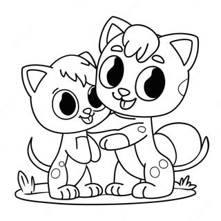 Cute Lps Pets Playing Together Coloring Page 6517-5310