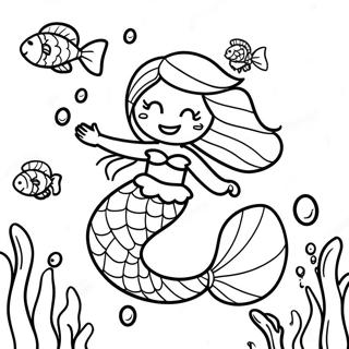 Rainbow Mermaid Coloring Pages