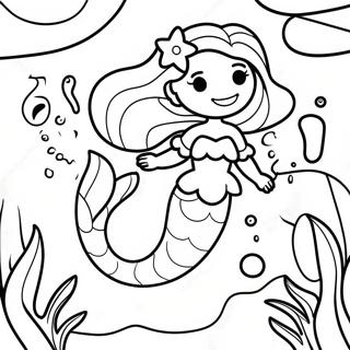 Rainbow Mermaid Underwater Scene Coloring Page 65183-52243