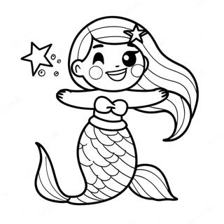 Magical Rainbow Mermaid With Sparkling Tail Coloring Page 65184-52245