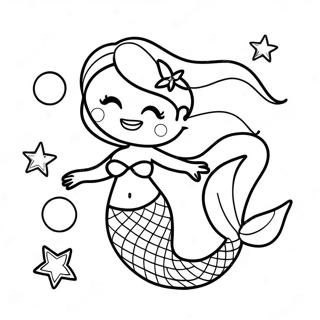 Magical Rainbow Mermaid With Sparkling Tail Coloring Page 65184-52248