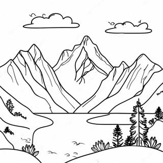 Mountain Landscape Coloring Page 65193-52250