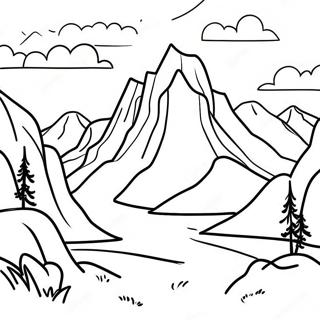 Mountain Landscape Coloring Page 65193-52252