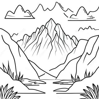 Majestic Mountain Range Coloring Page 65194-52253