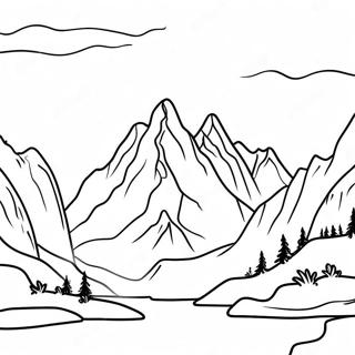 Majestic Mountain Range Coloring Page 65194-52256