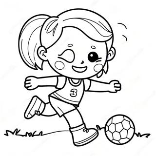 Girl Playing Soccer With A Bright Smile Coloring Page 65203-52264