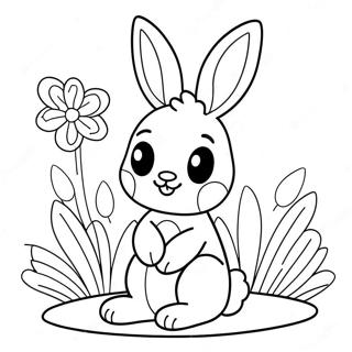 Cute Playboy Bunny With Flowers Coloring Page 65224-52269