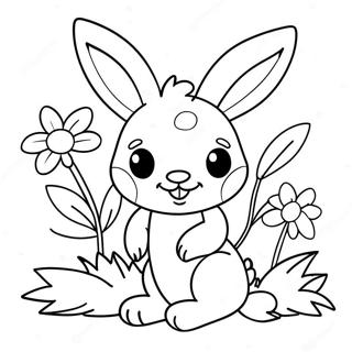 Cute Playboy Bunny With Flowers Coloring Page 65224-52271