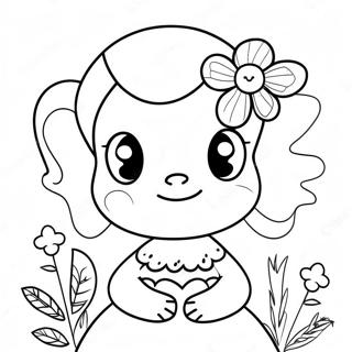 Cute Molly With Flowers Coloring Page 65234-52285