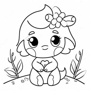 Cute Molly With Flowers Coloring Page 65234-52286