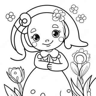 Cute Molly With Flowers Coloring Page 65234-52287