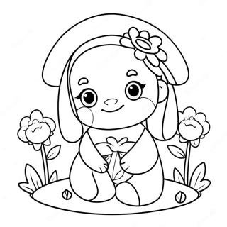 Cute Molly With Flowers Coloring Page 65234-52288