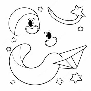 Twinkling Stars And Crescent Moon Coloring Page 65244-52292