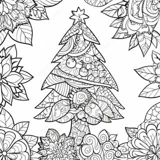 Festive Christmas Tree Zentangle Coloring Page 65254-52298