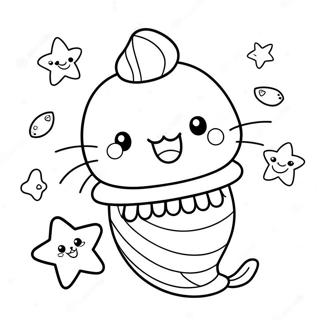 Cute Mermaid Pusheen With Starfish Coloring Page 65274-52315