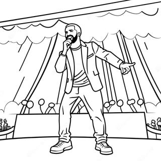 Drake Singing On Stage Coloring Page 6527-5319