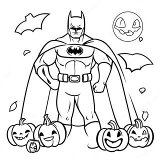 Spooky Batman With Pumpkins Coloring Page 65284-52321