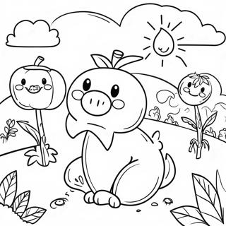 Colorful Vegan Garden Coloring Page 65294-52330