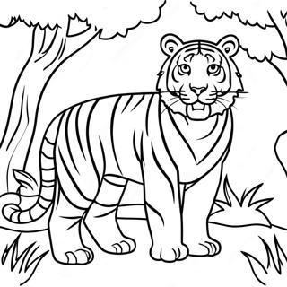 Majestic Bengal Tiger In Jungle Coloring Page 65304-52333