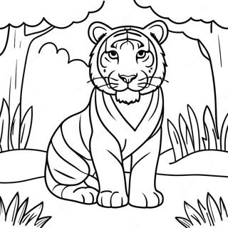 Majestic Bengal Tiger In Jungle Coloring Page 65304-52335