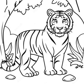 Majestic Bengal Tiger In Jungle Coloring Page 65304-52336