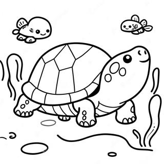 Cute Snapping Turtle Swimming Coloring Page 65344-52369