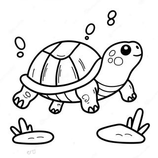 Cute Snapping Turtle Swimming Coloring Page 65344-52371