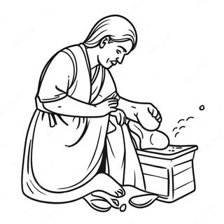 Foot Washing Craft Coloring Page 65373-52385