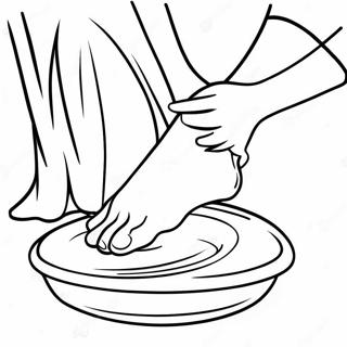 Foot Washing Craft Coloring Page 65373-52386