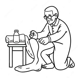 Foot Washing Craft Coloring Page 65373-52388