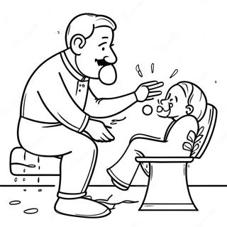 Fun Foot Washing Scene Coloring Page 65374-52395