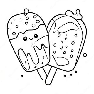 Colorful Popsicle With Sprinkles Coloring Page 6537-5325