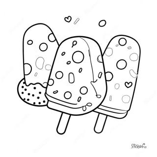 Colorful Popsicle With Sprinkles Coloring Page 6537-5328