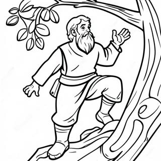 Zacchaeus Climbing A Tree Coloring Page 65413-52423