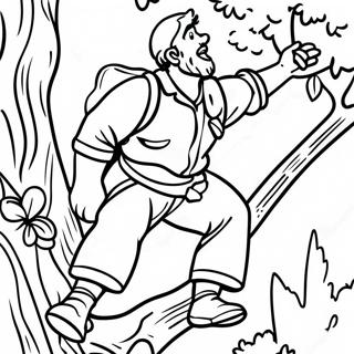 Zacchaeus Climbing A Tree Coloring Page 65413-52424