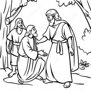 Zacchaeus Meeting Jesus Coloring Page 65414-52426