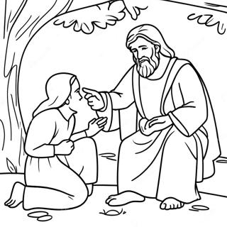 Zacchaeus Meeting Jesus Coloring Page 65414-52428