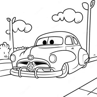 Doc Hudson Racing Scene Coloring Page 65434-52438