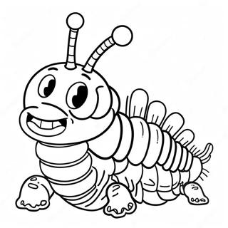 Cute Cartoon Centipede Coloring Page 65464-52465