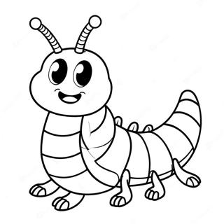 Cute Cartoon Centipede Coloring Page 65464-52466