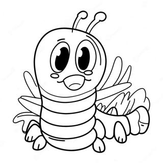 Cute Cartoon Centipede Coloring Page 65464-52467